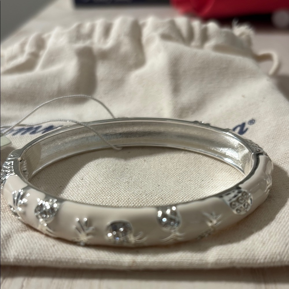 NWT Tommy Bahama Silver and Cream Enamel Bracelet